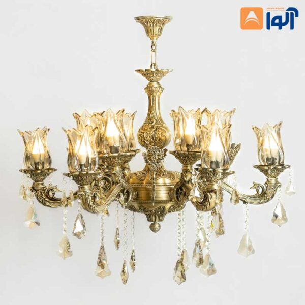 لوستر-امیران-بزرگ-۱۲-شعله لوستر امیران بزرگ ۱۲ شعله انتیک - Image 1