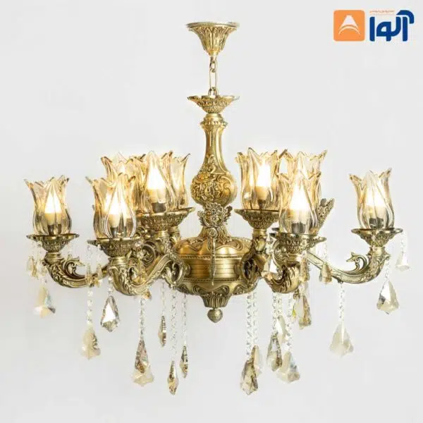 لوستر-امیران-بزرگ-۱۲-شعله لوستر امیران بزرگ ۱۲ شعله انتیک - Image 1