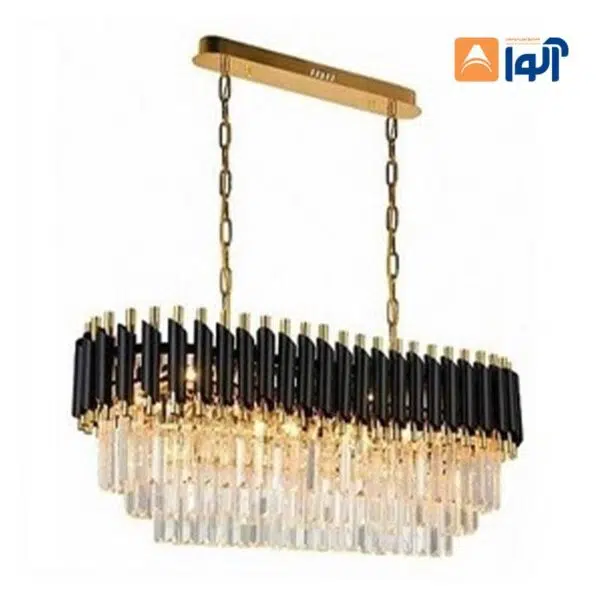 لوستر خطی مشکی و طلایی مدل ملودی - Image 1