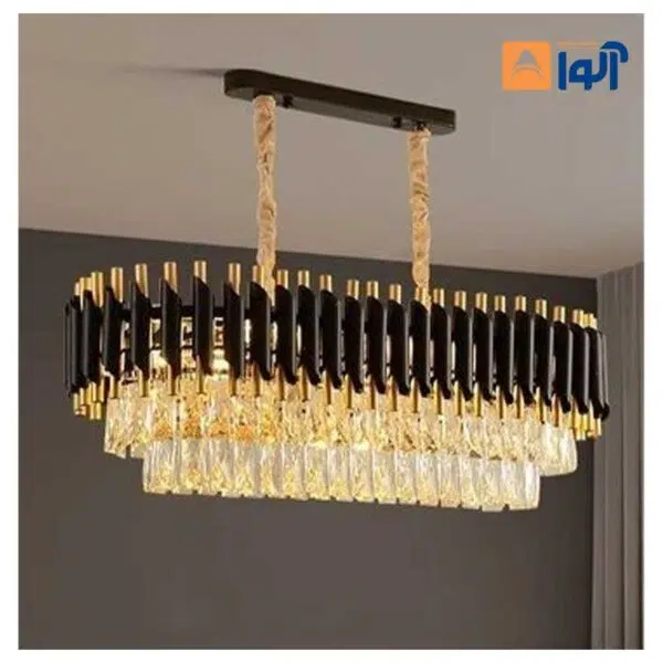 لوستر خطی مشکی و طلایی مدل ملودی - Image 2